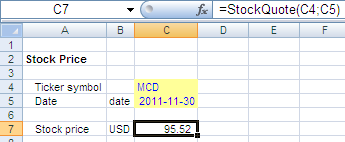 import stock quotes excel for mac